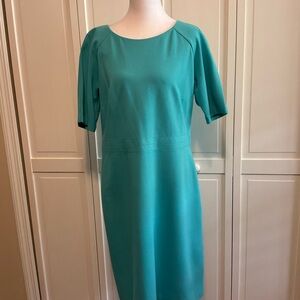 Talbots Teal Midi Sheath Dress